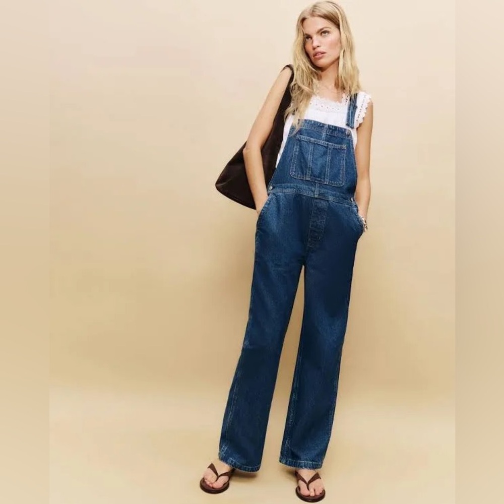 Reformation Arlo Denim Overalls